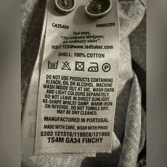 Ted Baker button down shirt size 4 - Picture 9 of 10